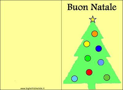 Biglietti di Natale fai da te albero di Natale con palline