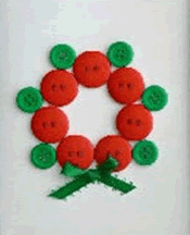 Biglietti di Natale Ghirlanda con bottoni