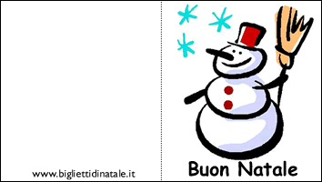 Biglietto Natale pupazzo di neve